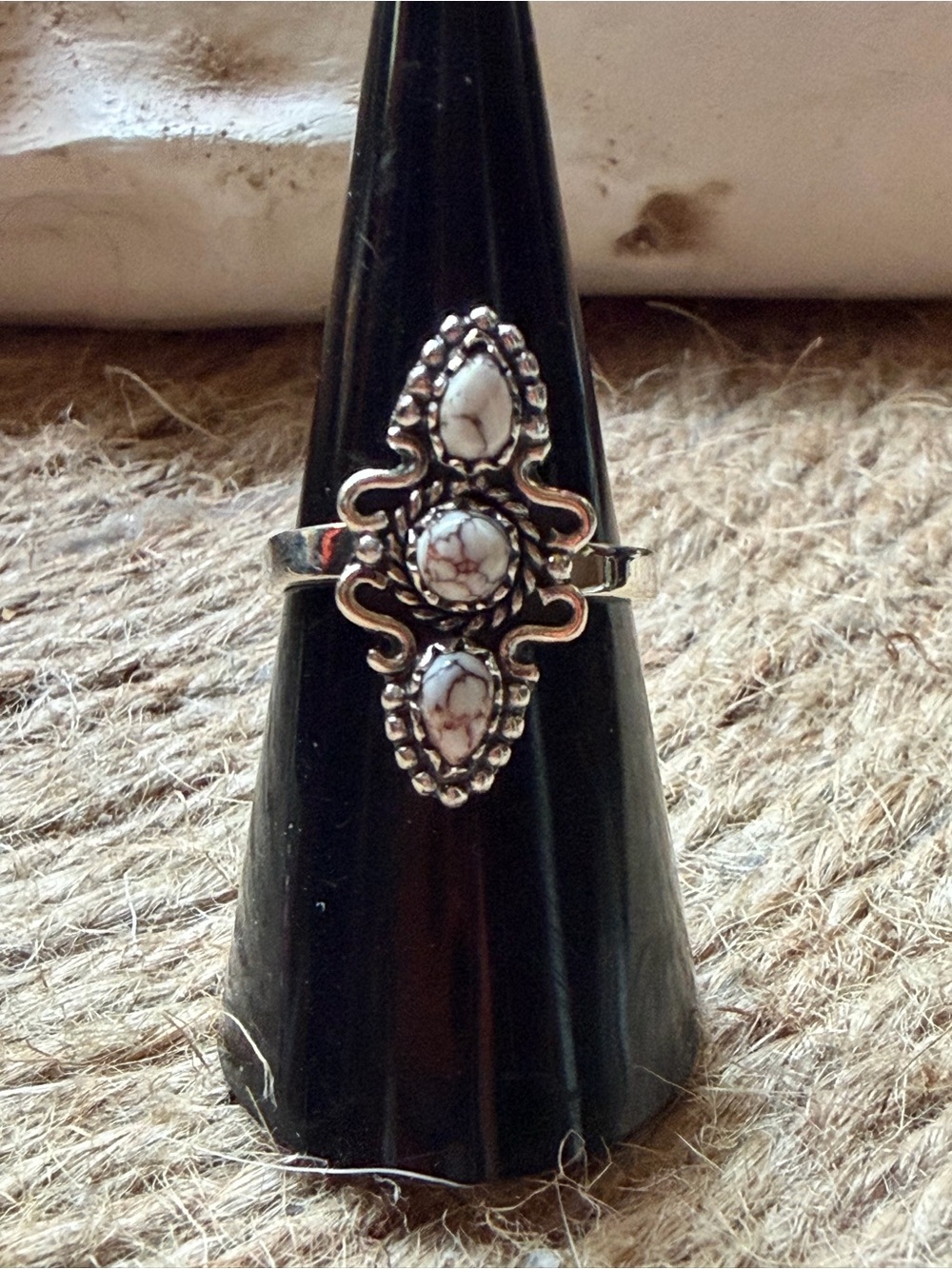 Wild horse Jasper Stone Sterling Silver-Decorative adjustable Band Ring
